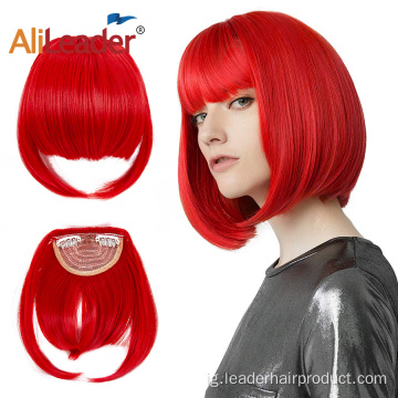 Akụkụ sịntetik bangs silk n&#39;elu sịntetik ntutu isi elu